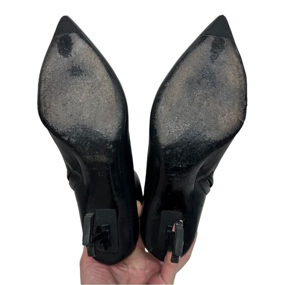 YSL Yves Saint Laurent OPYUM Logo Heel Boots Ankle Booties Black 36 5.5 6 - Picture 10 of 15